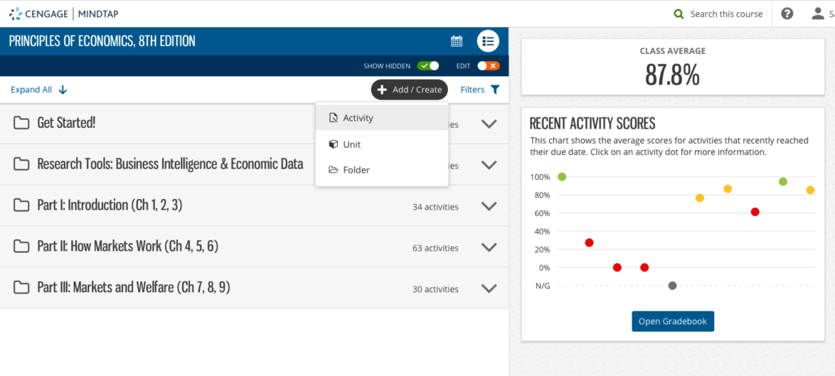 MindTap from Cengage – MobLab - Support